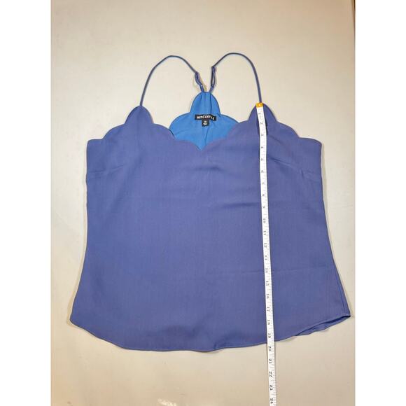 J. Crew Mercantile Scalloped Edge Cami Top Size 12 Blue Lined Adjustable Straps - Picture 3 of 8